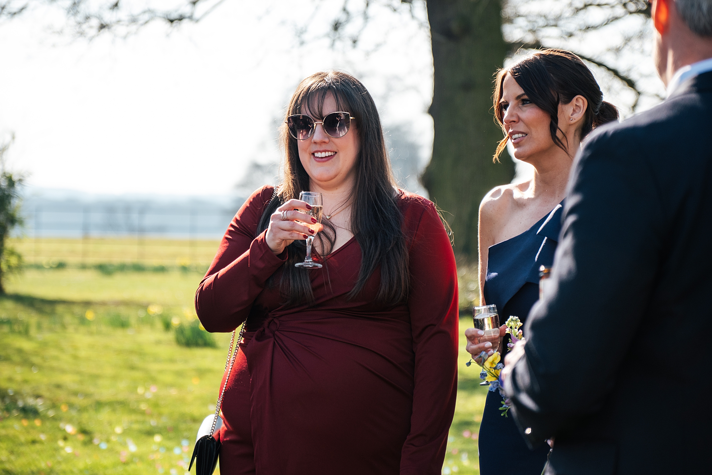 colourful Spring wedding at Blake Hall bride and groom bring dog Essex