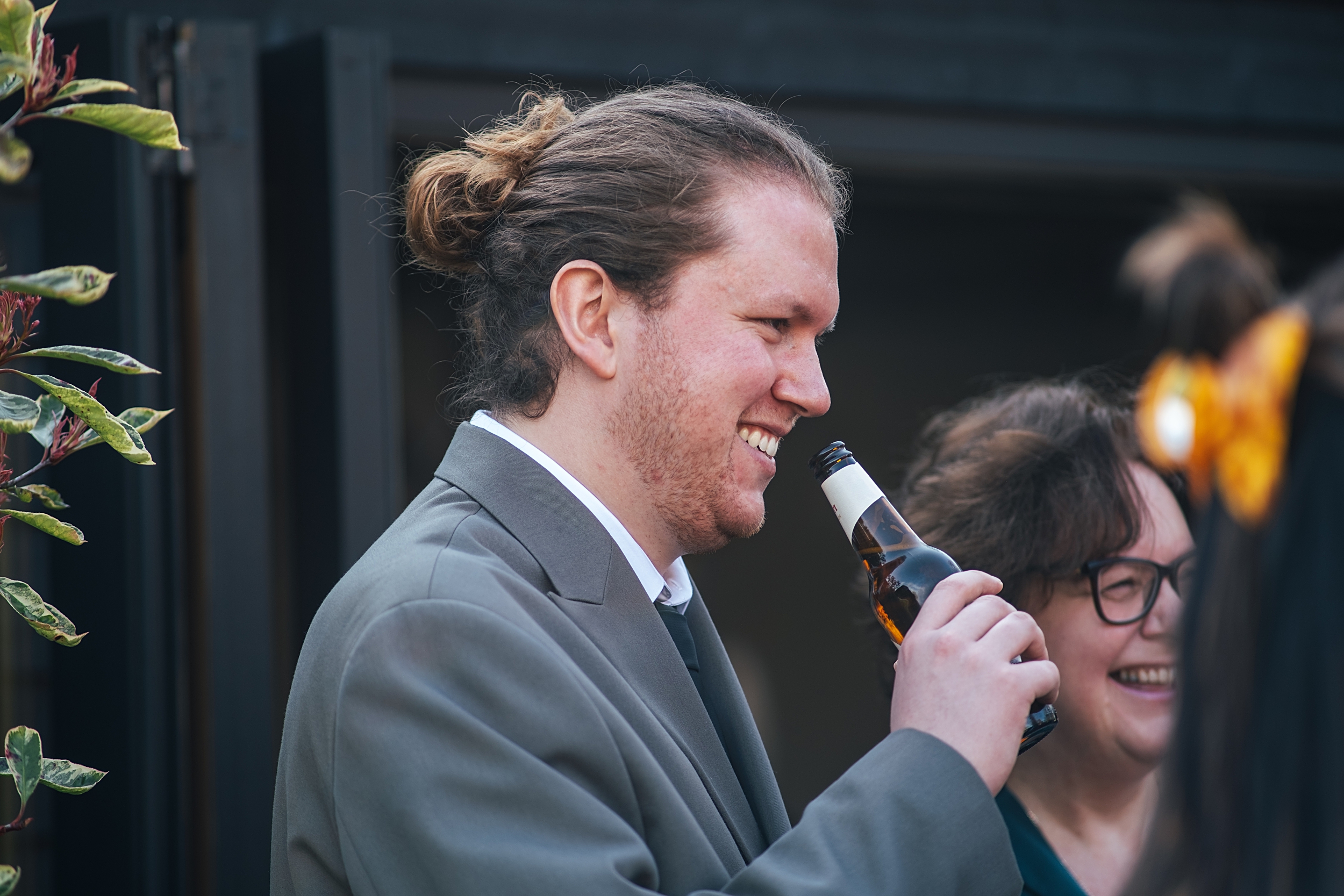 colourful Spring wedding at Blake Hall bride and groom bring dog Essex