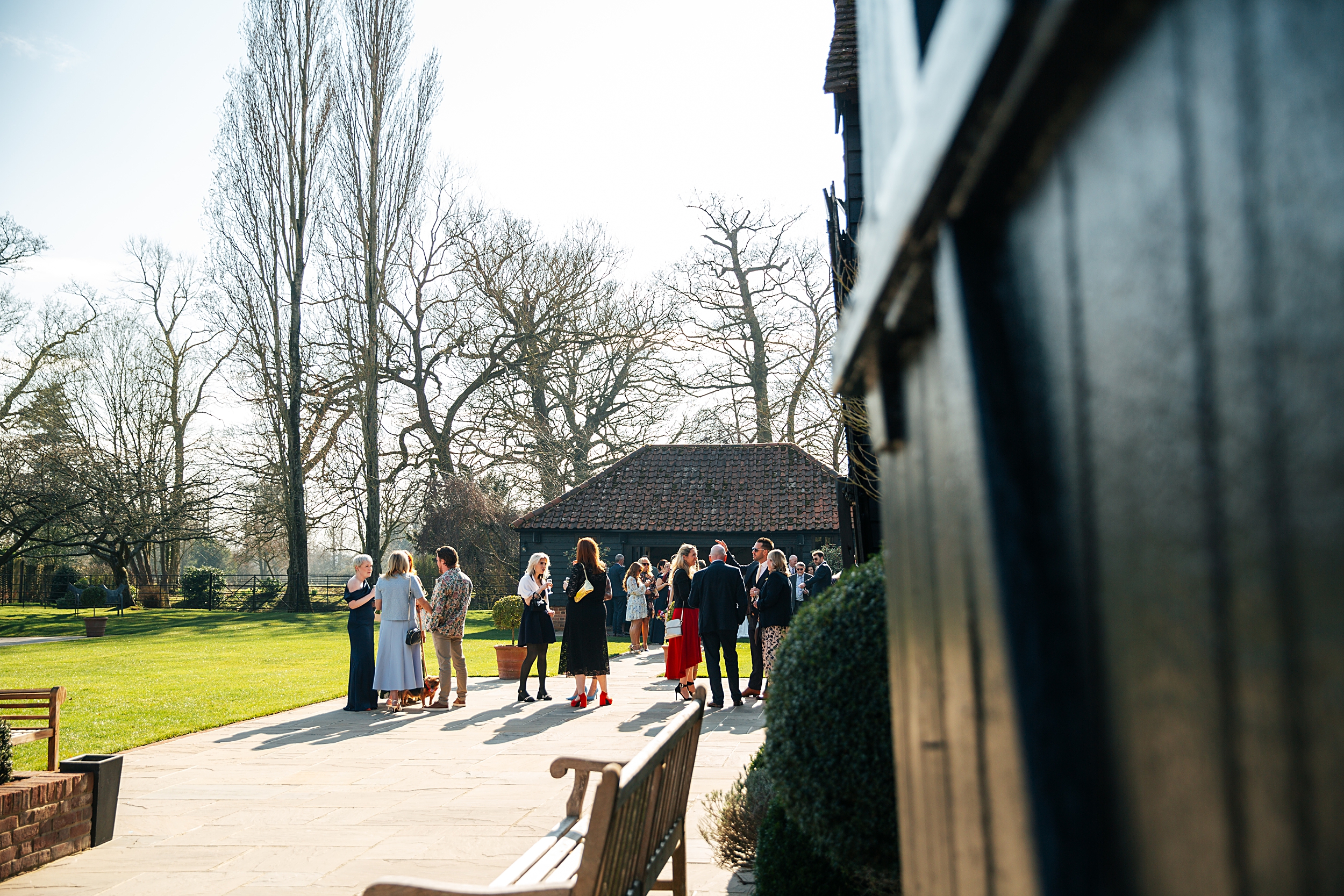 colourful Spring wedding at Blake Hall bride and groom bring dog Essex