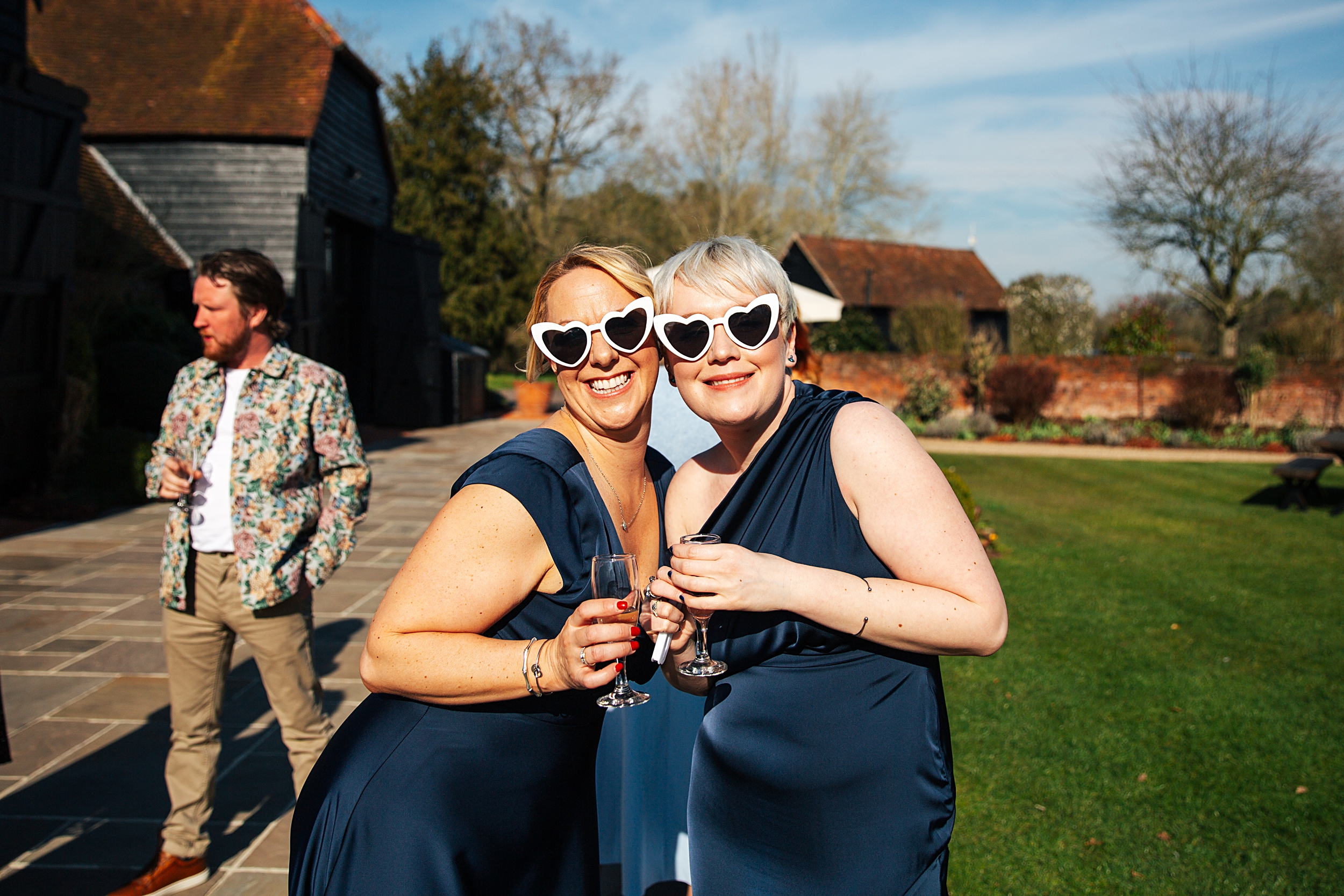colourful Spring wedding at Blake Hall bride and groom bring dog Essex