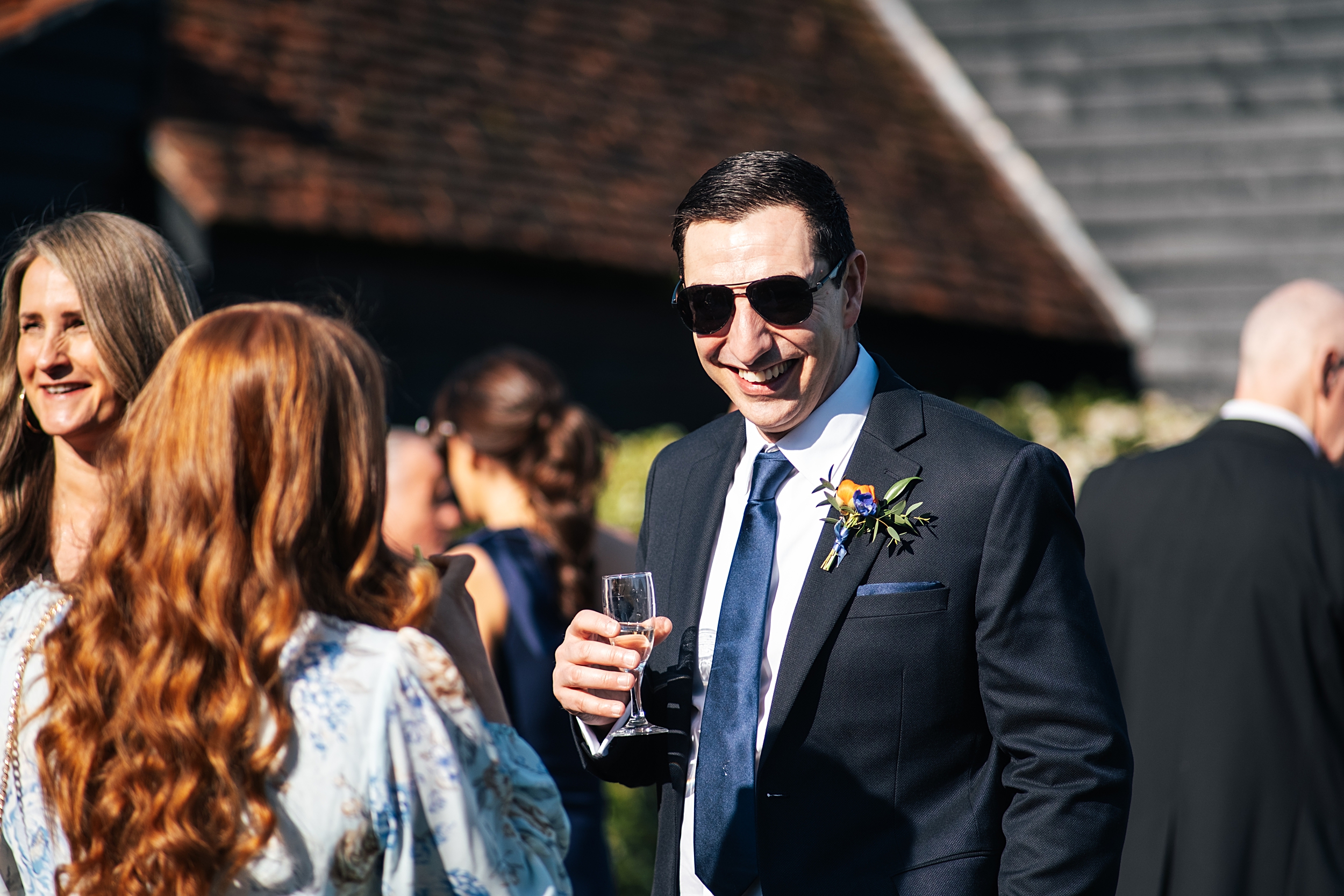colourful Spring wedding at Blake Hall bride and groom bring dog Essex