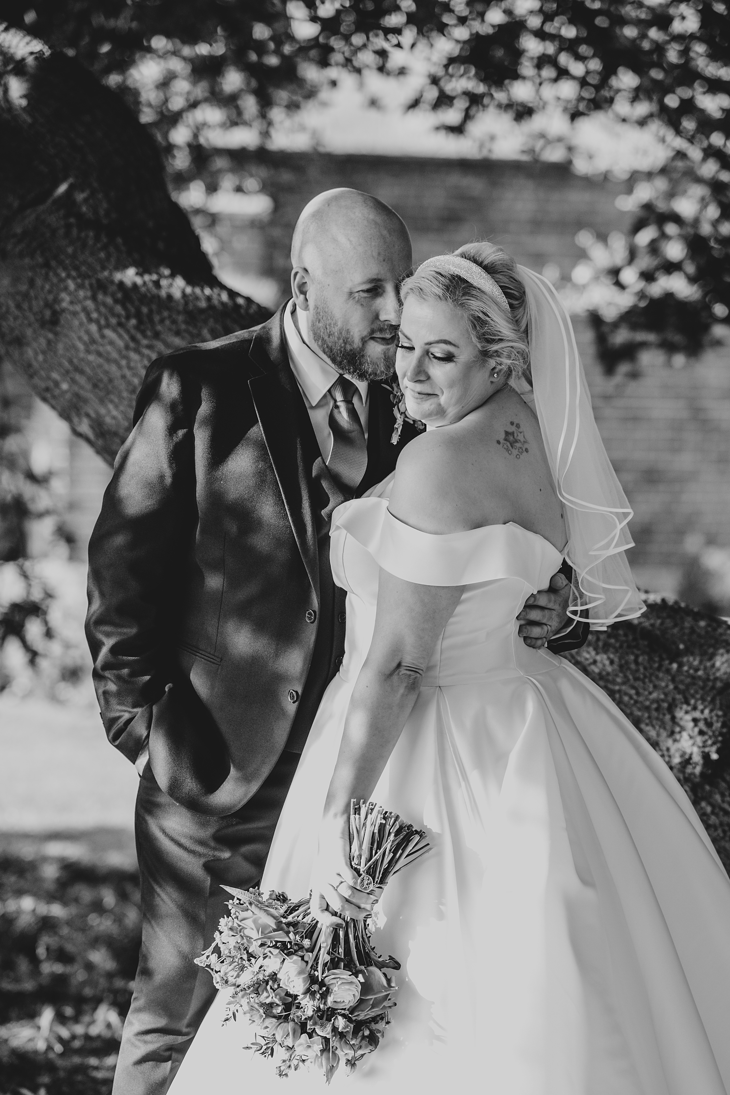 colourful Spring wedding at Blake Hall bride and groom bring dog Essex