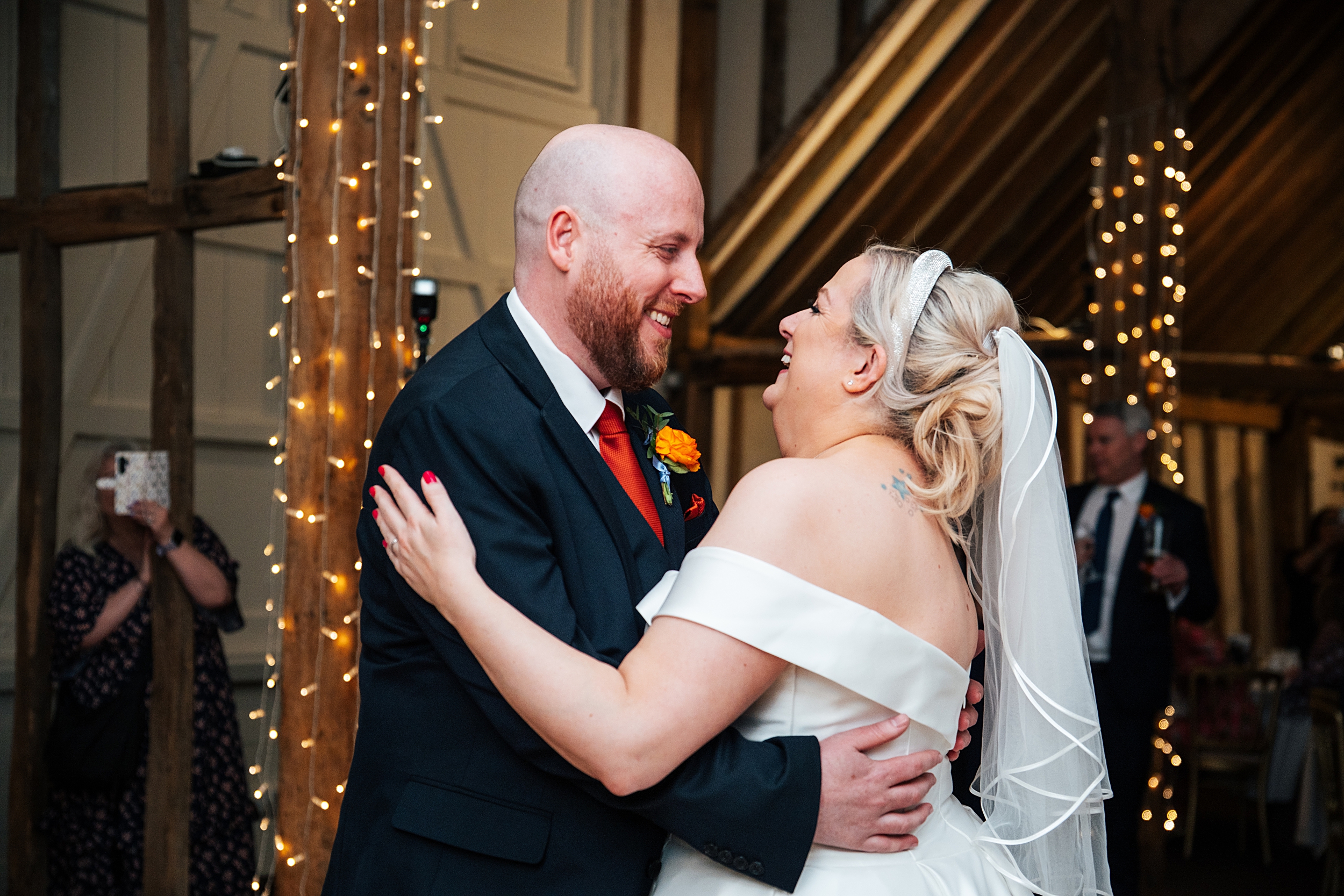 colourful Spring wedding at Blake Hall bride and groom bring dog Essex