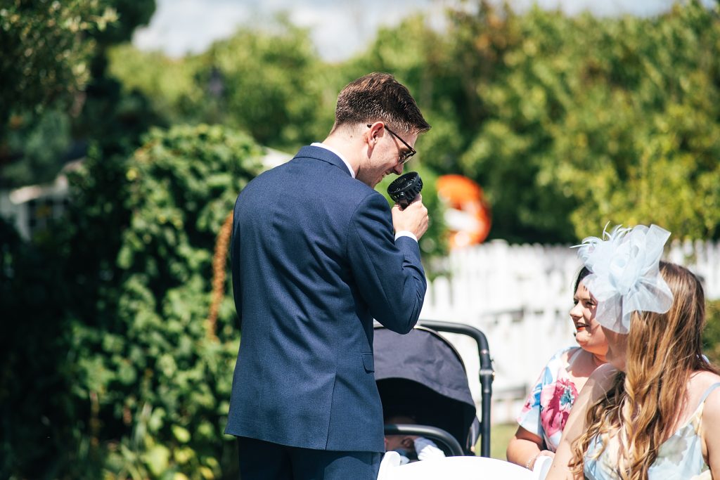 Summer wedding outdoors at Vaulty Manor Essex documentary wedding photographer