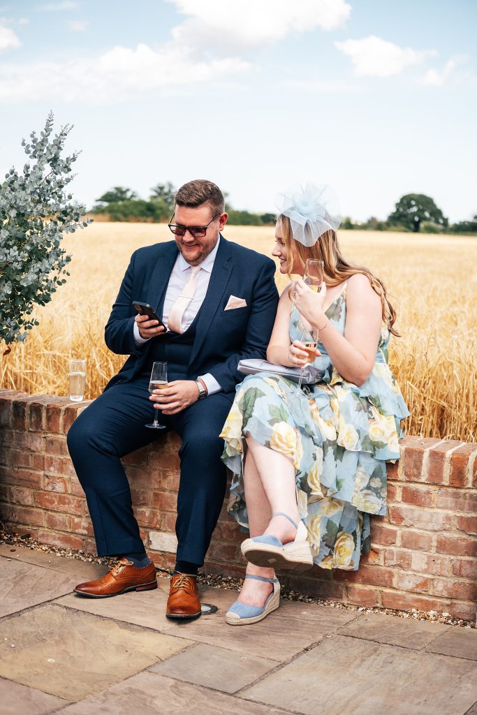 Summer wedding outdoors at Vaulty Manor Essex documentary wedding photographer