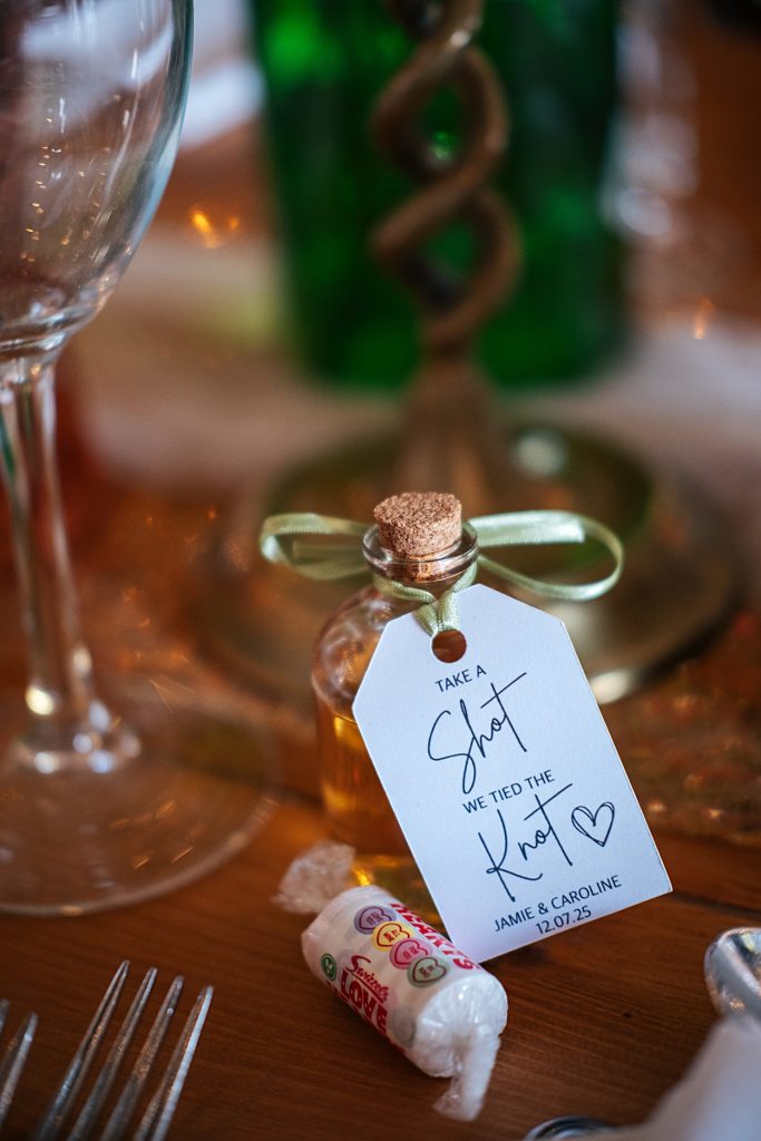 Multi coloured Summer wedding with a bride wearing green at The Barns at Lodge Farm. Essex documentary wedding photographer