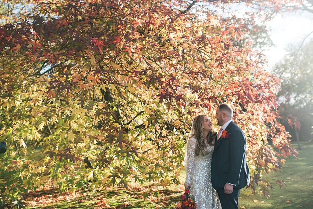 Colourful October Blake Hall wedding