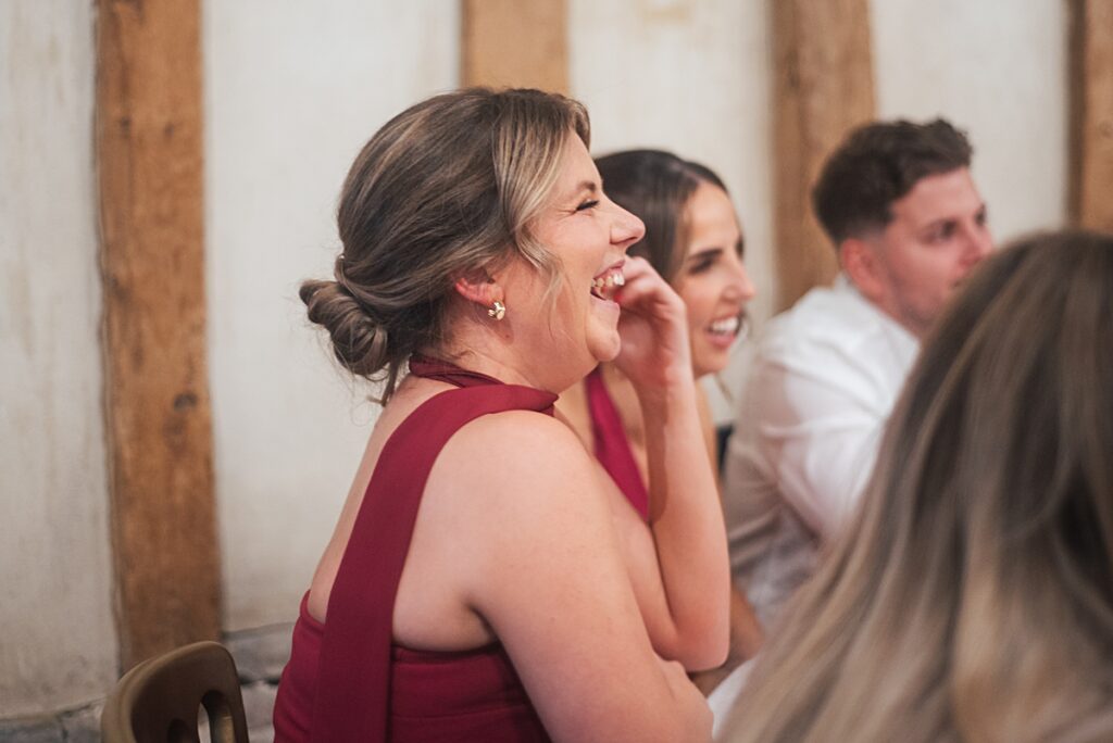hot pink, orange and disco balls for autumn wedding at Blake Hall